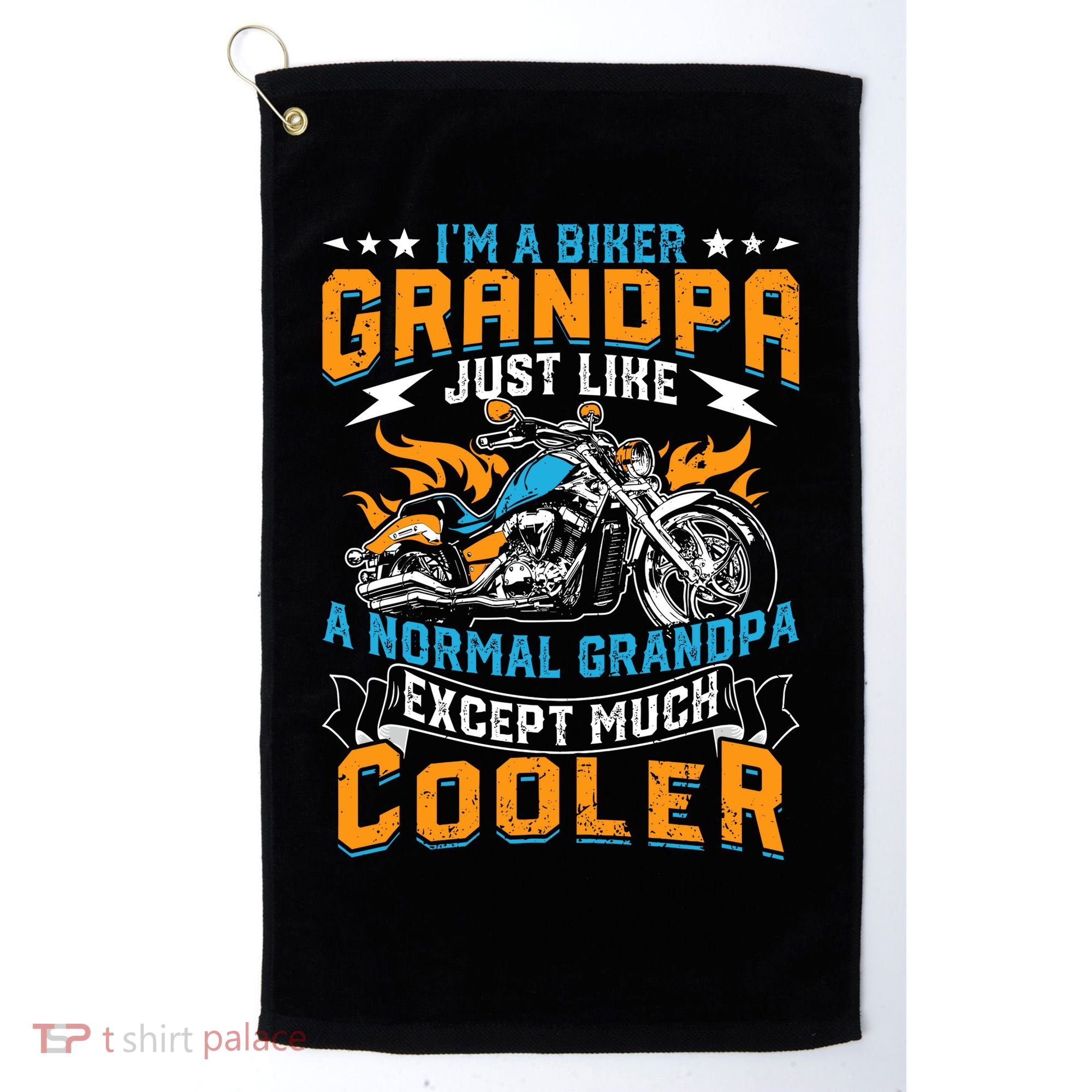 Cool Grandpa Motorcycle Gift Idea Golf Towel