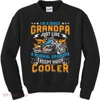 Cool Grandpa Motorcycle Gift Idea Kids Sweatshirt thumb 0