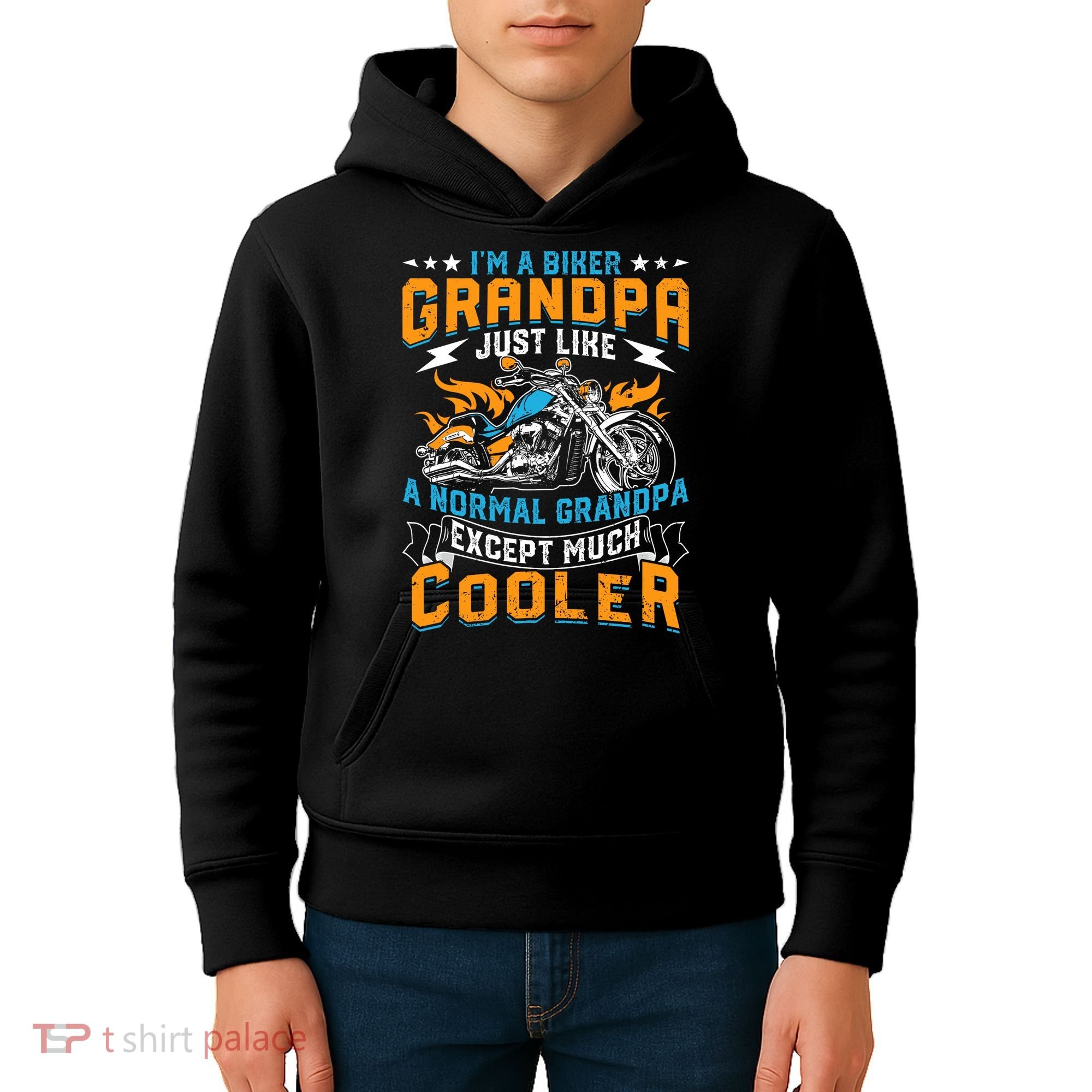 Cool Grandpa Motorcycle Gift Idea Kids Hoodie