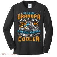 Cool Grandpa Motorcycle Gift Idea Kids Long Sleeve Shirt thumb 0