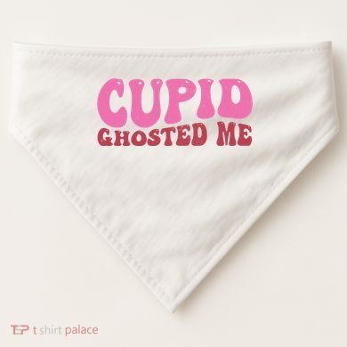 Cupid Ghosted Me Funny Valentines Day USA-Made Doggie Bandana