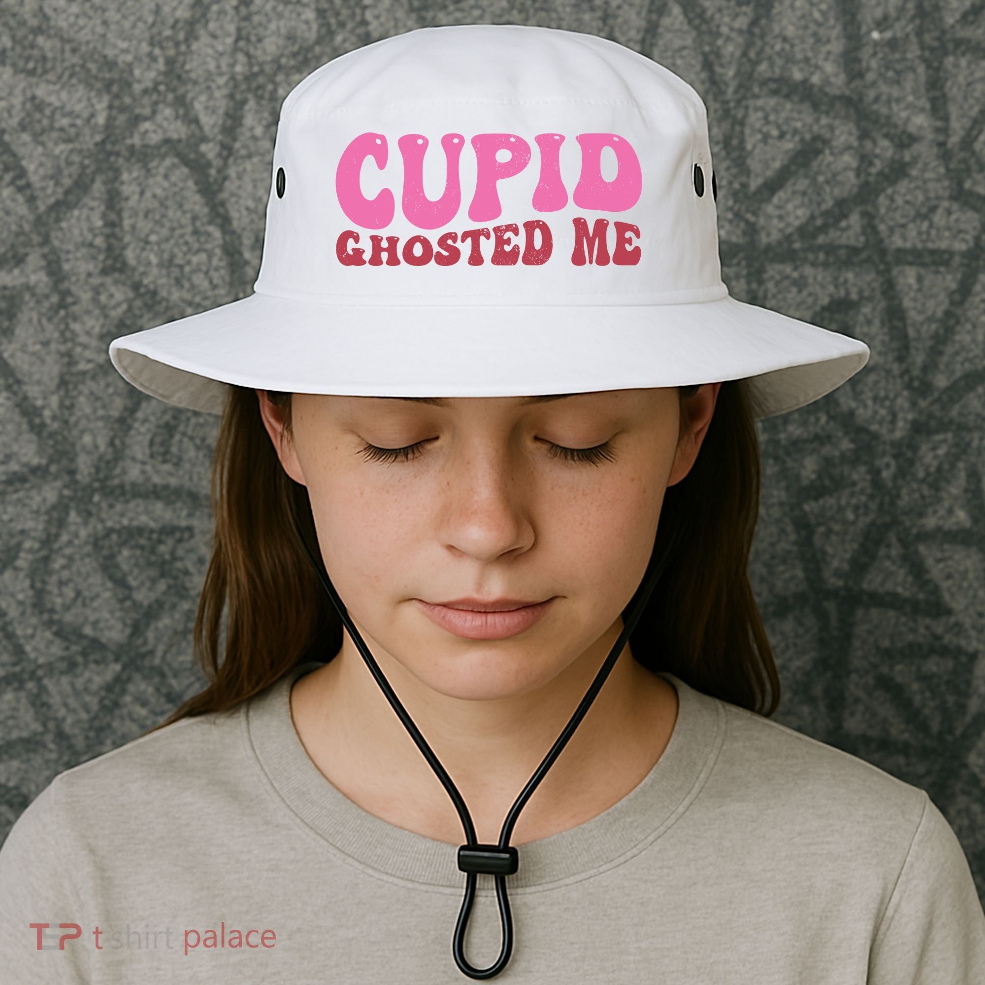 Cupid Ghosted Me Funny Valentines Day Bucket Hat
