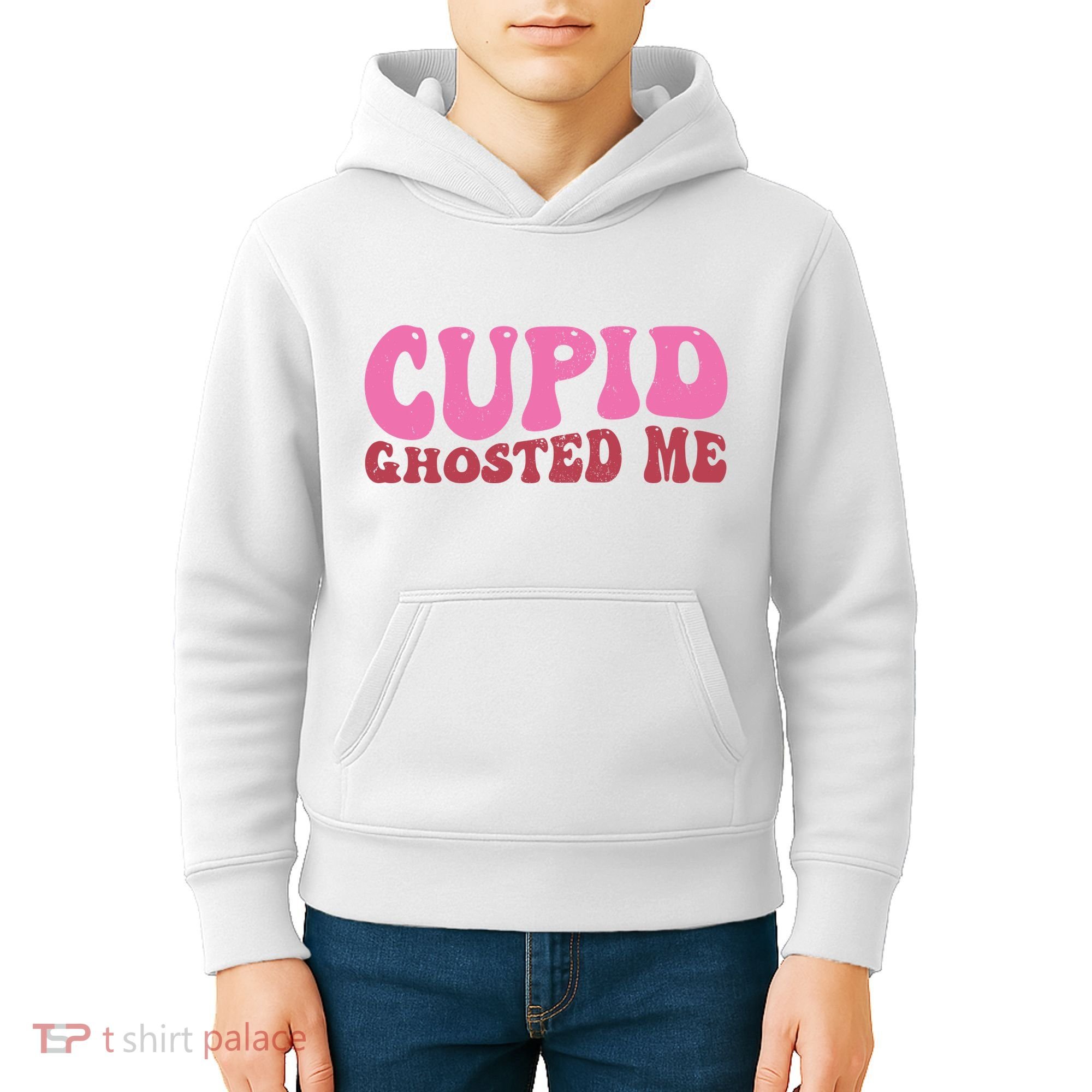 Cupid Ghosted Me Funny Valentines Day Kids Hoodie
