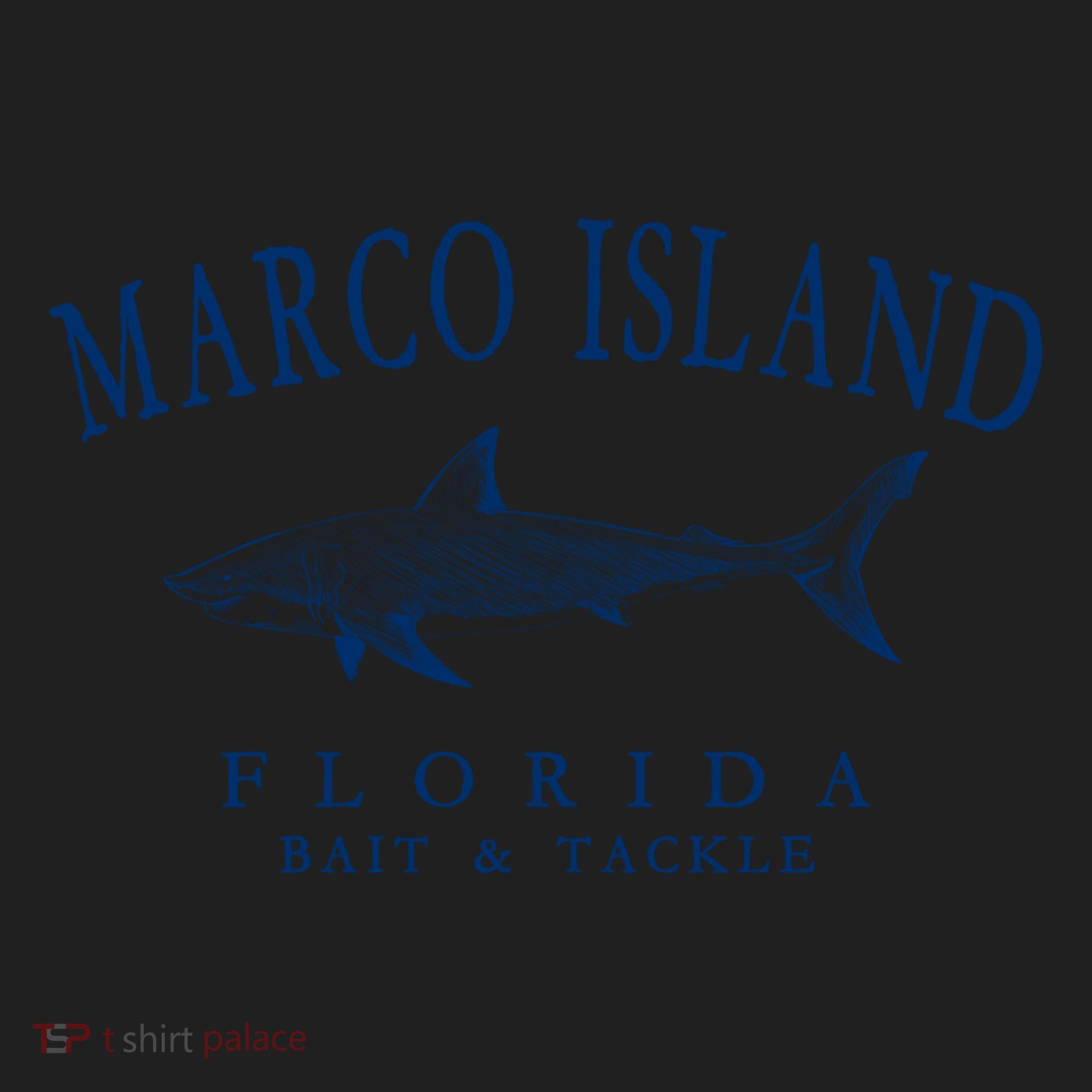 Cute Gift Marco Island Florida Shark Retro Arched Navy Blue Letters  Women's Sweatshirt