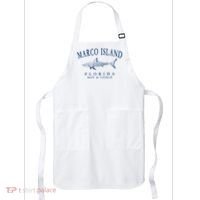 Cute Gift Marco Island Florida Shark Retro Arched Navy Blue Letters  Apron thumb 0