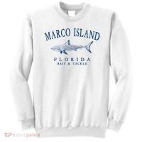 Cute Gift Marco Island Florida Shark Retro Arched Navy Blue Letters  Sweatshirt thumb 0