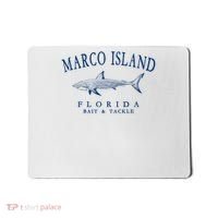 Cute Gift Marco Island Florida Shark Retro Arched Navy Blue Letters  Mousepad thumb 0