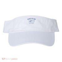 Cute Gift Marco Island Florida Shark Retro Arched Navy Blue Letters  Visor thumb 0