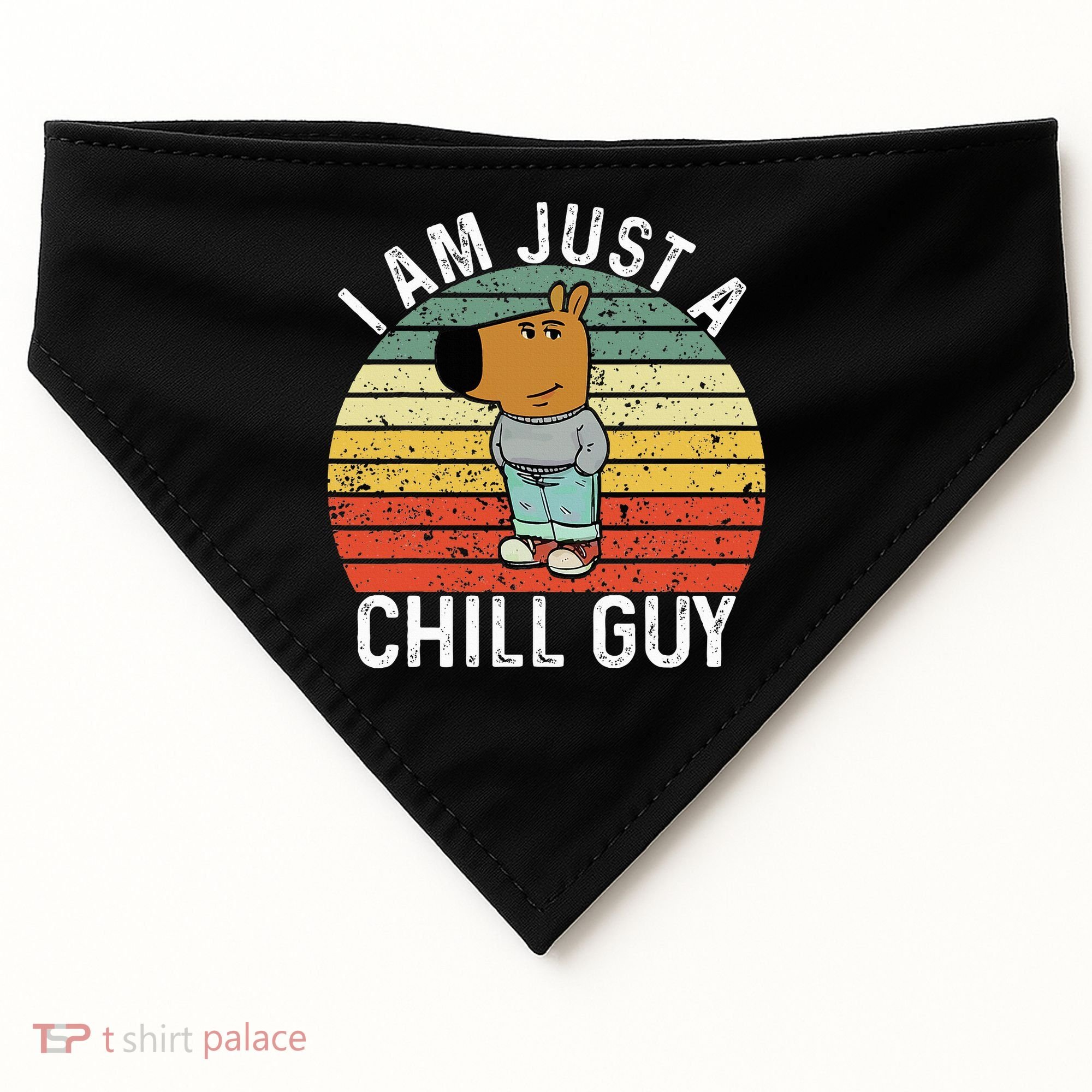 Chill Guy Meme Dog Cool Internet Statement USA-Made Doggie Bandana