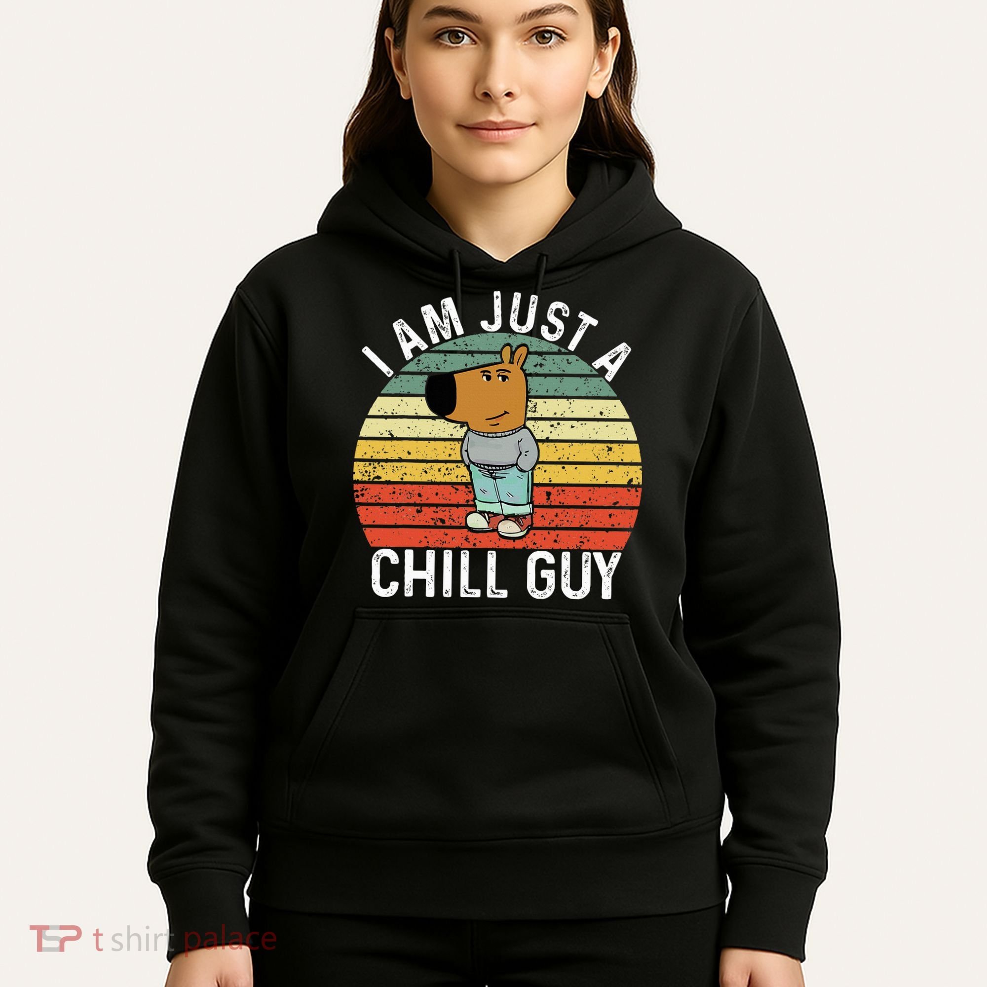 Chill Guy Meme Dog Cool Internet Statement Hoodie