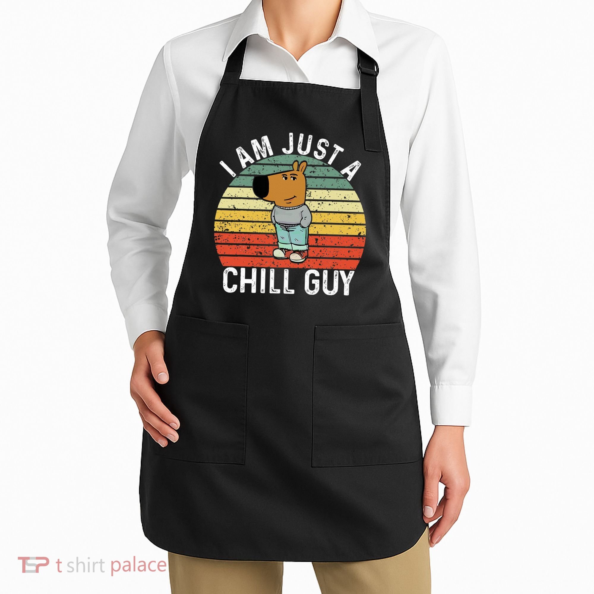 Chill Guy Meme Dog Cool Internet Statement Apron