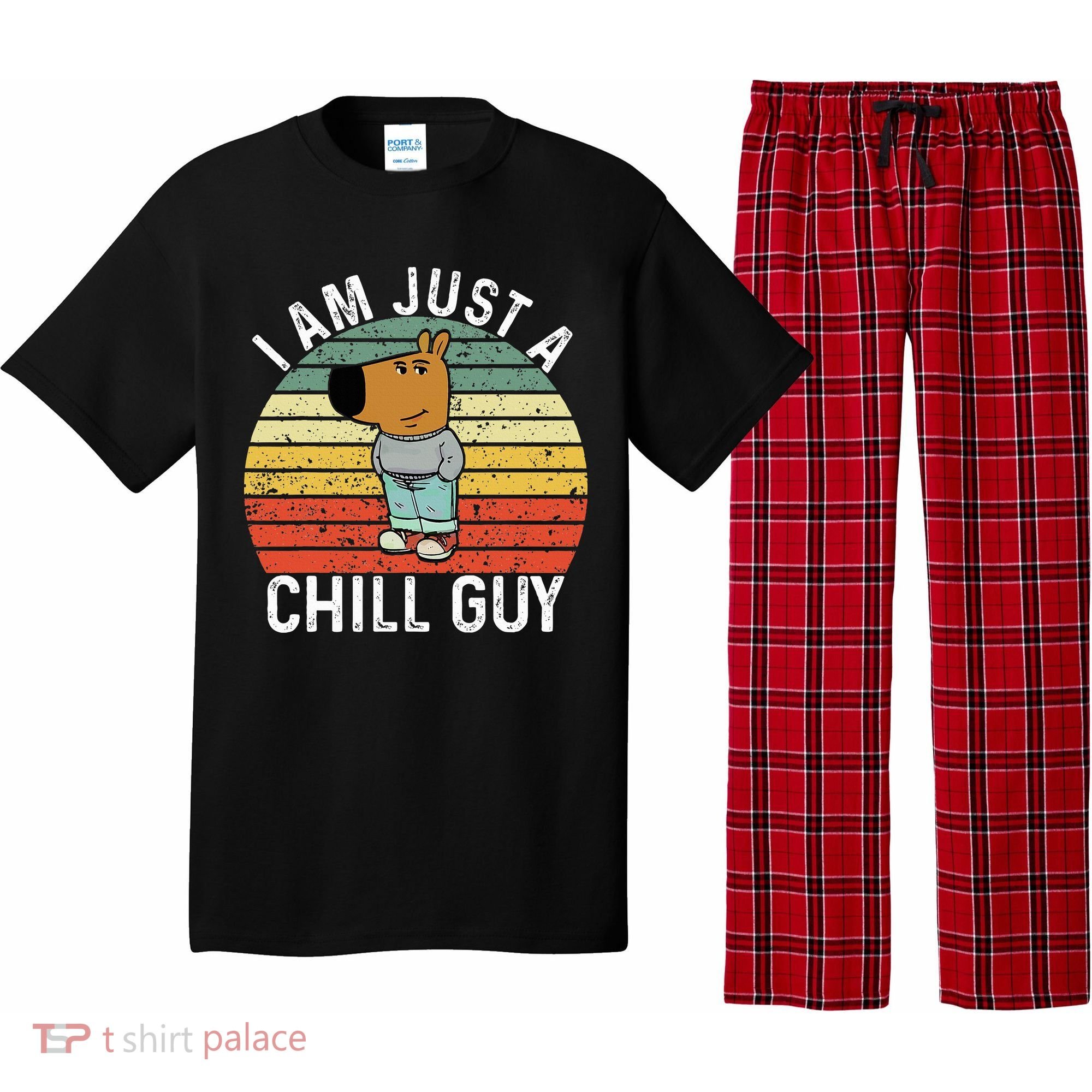 Chill Guy Meme Dog Cool Internet Statement Pajama Set