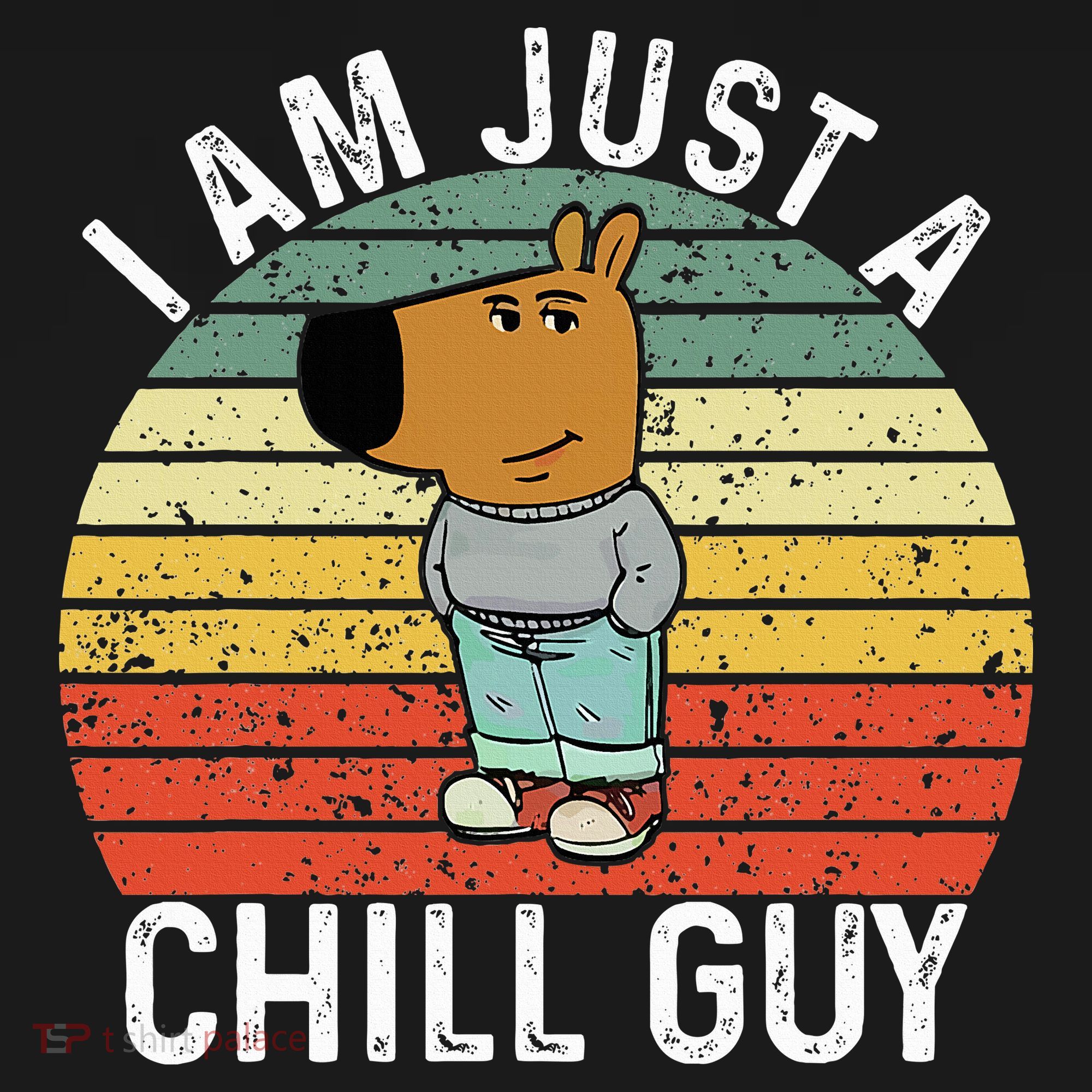 Chill Guy Meme Dog Cool Internet Statement Polo