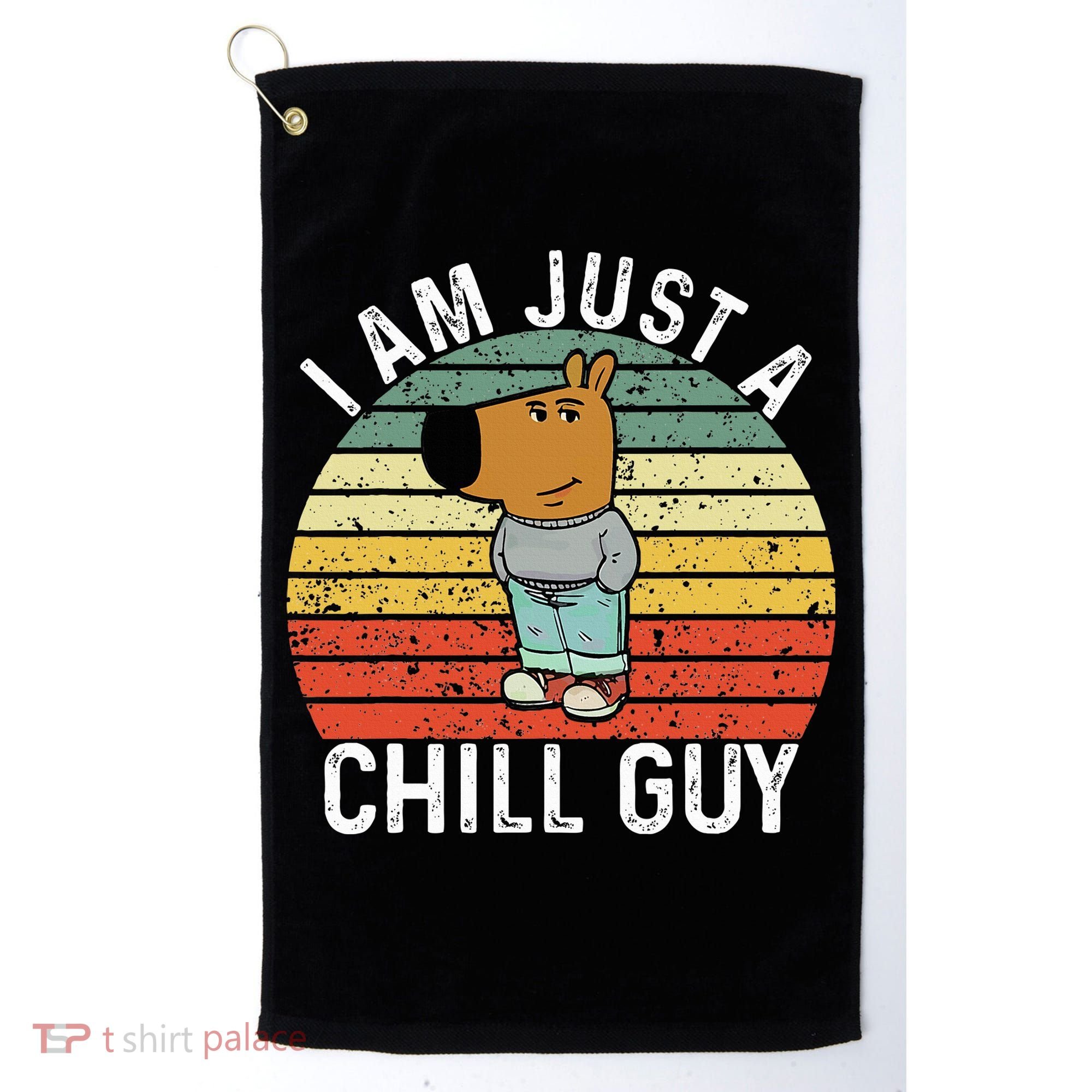 Chill Guy Meme Dog Cool Internet Statement Golf Towel