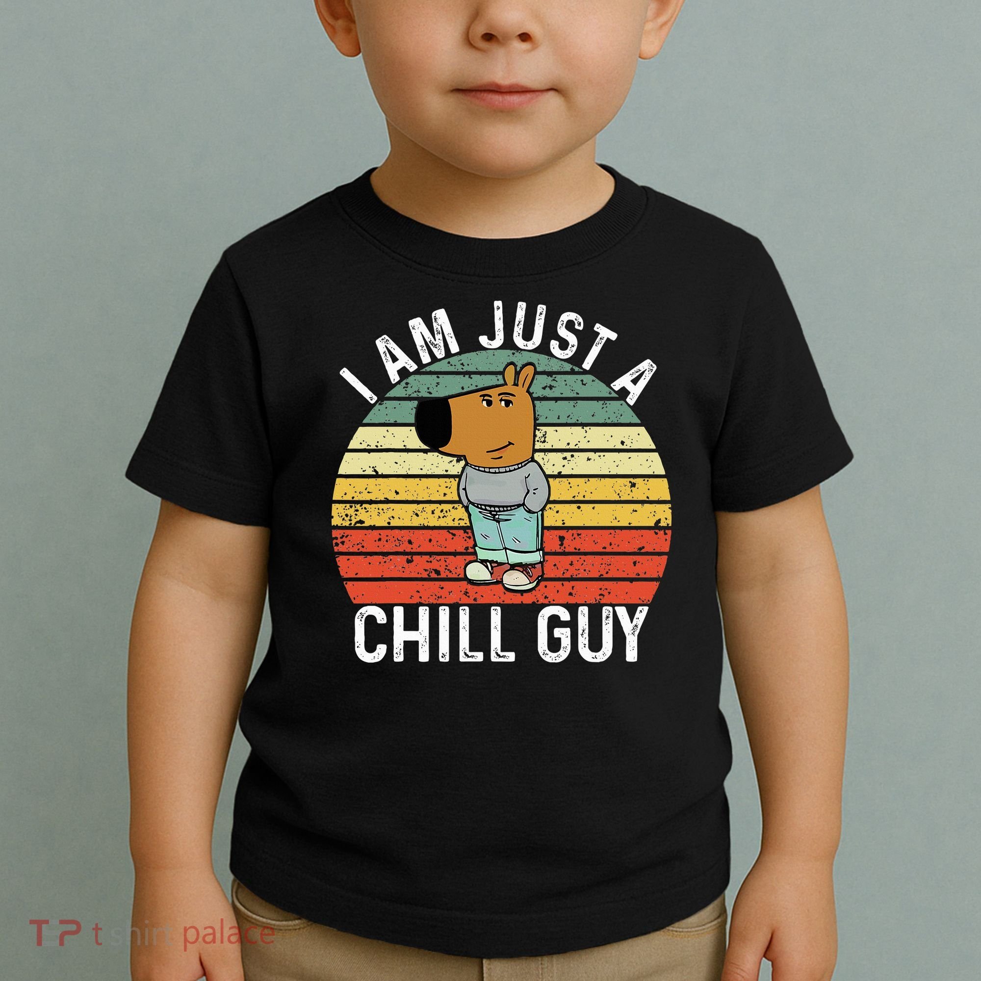 Chill Guy Meme Dog Cool Internet Statement Toddler T-Shirt