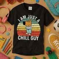 Chill Guy Meme Dog Cool Internet Statement Kids T-Shirt thumb 3