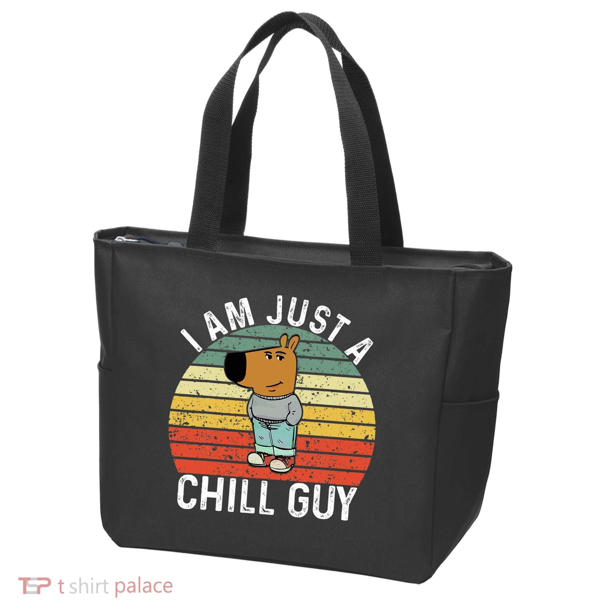 Chill Guy Meme Dog Cool Internet Statement Tote Bag