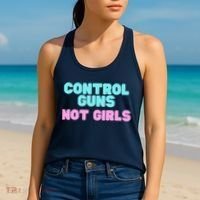 Control Guns Not Girl Voter Election Feminist Women Rights Women's Tank Top thumb 2