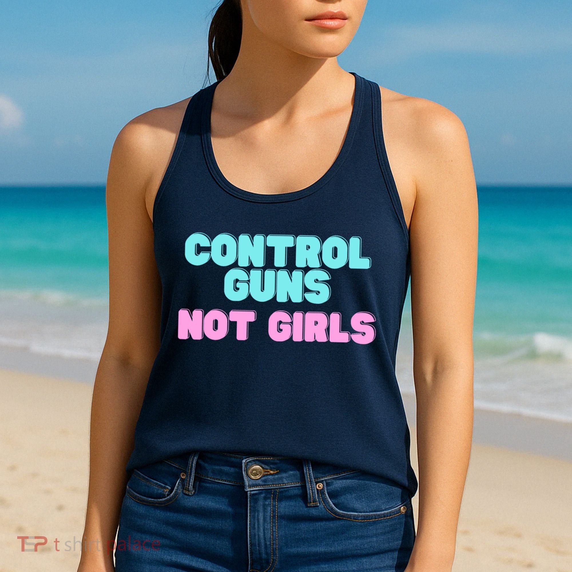 Control Guns Not Girl Voter Election Feminist Women Rights Women's Tank Top