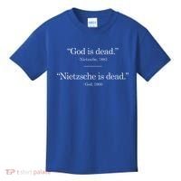 Christian Gods Not Dead Nietzsche Is Funny Clever Kids T-Shirt thumb 0
