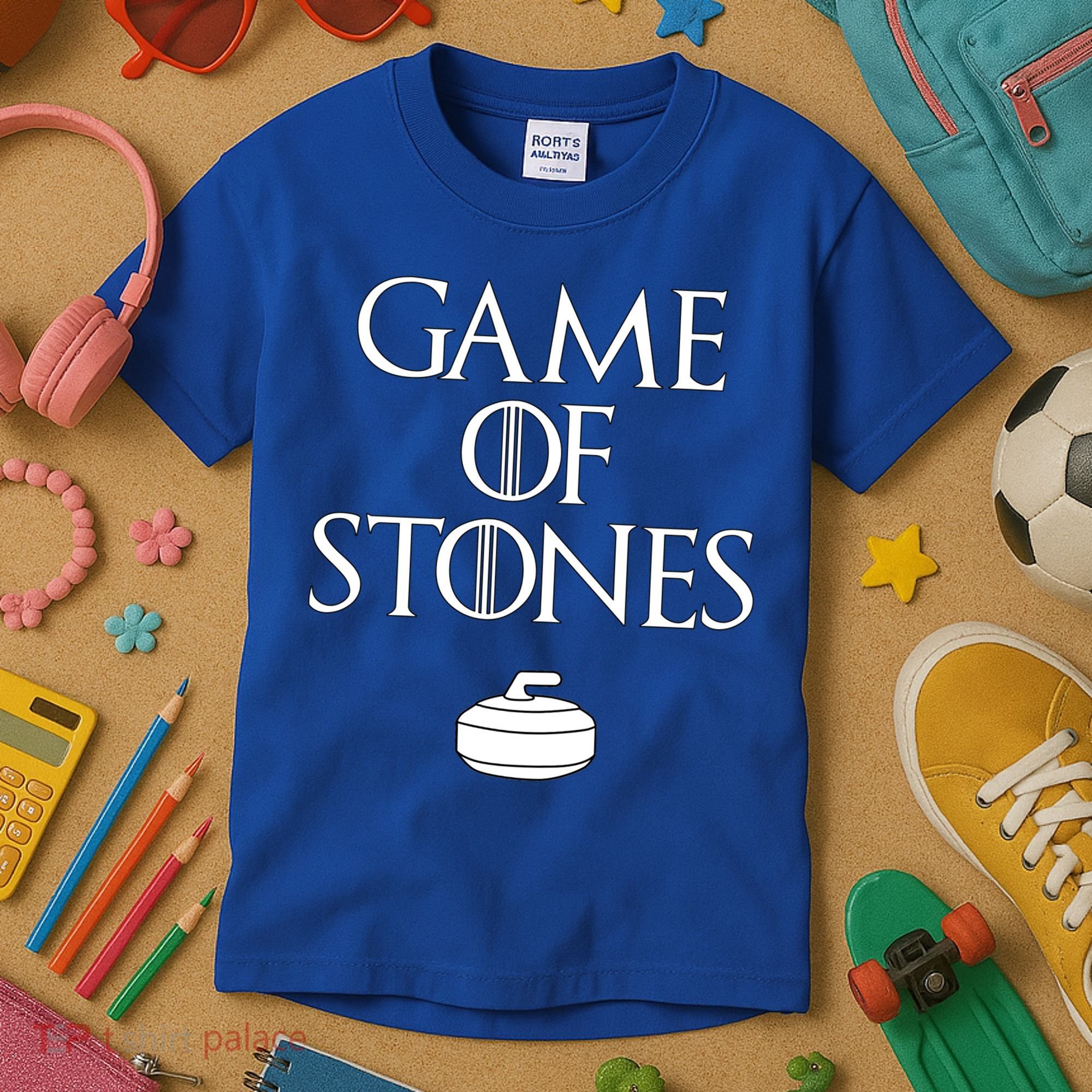 Curler Game Of Stones Curling Gift Kids T-Shirt