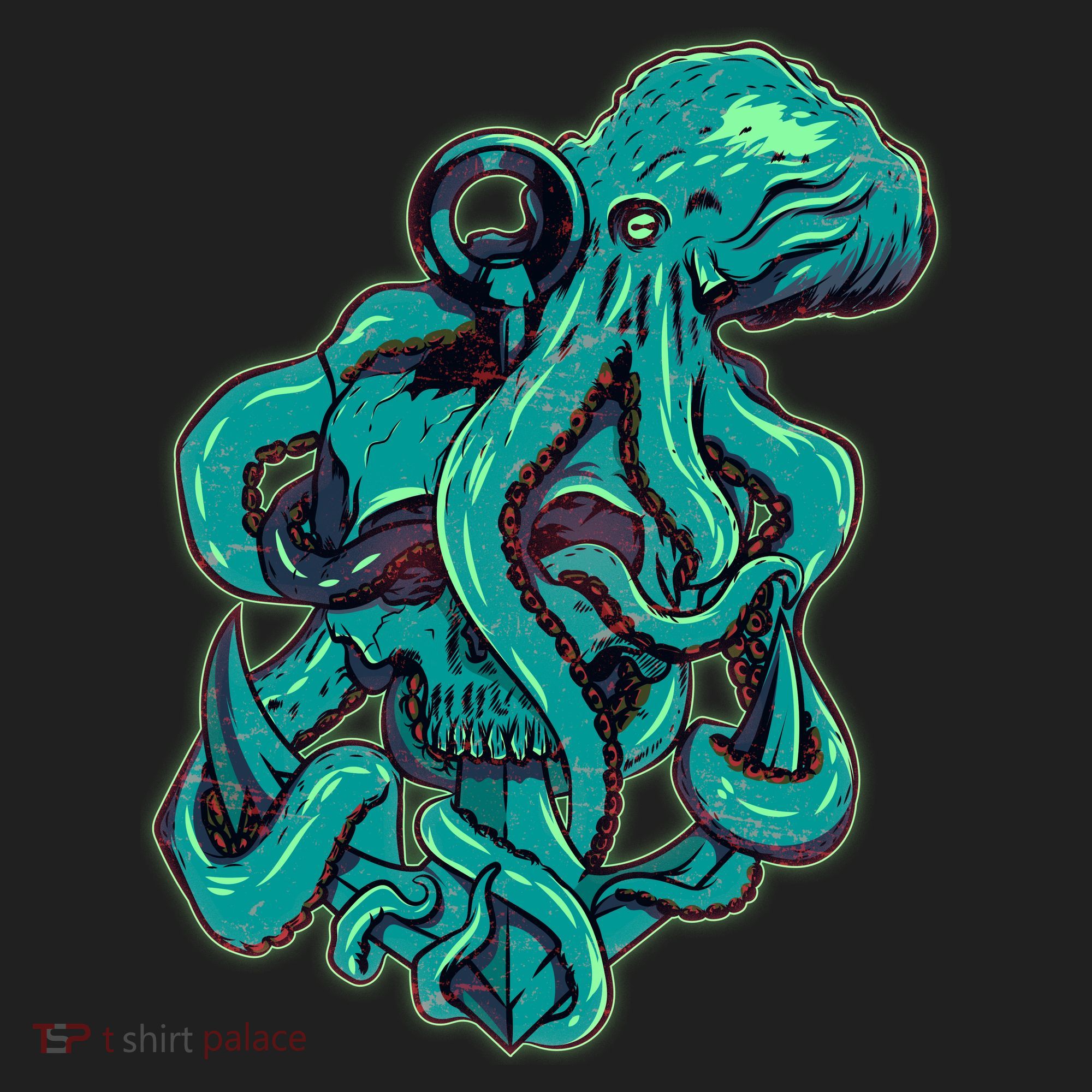 Cool Grunge Octopus Skull Women's Sweatshirt