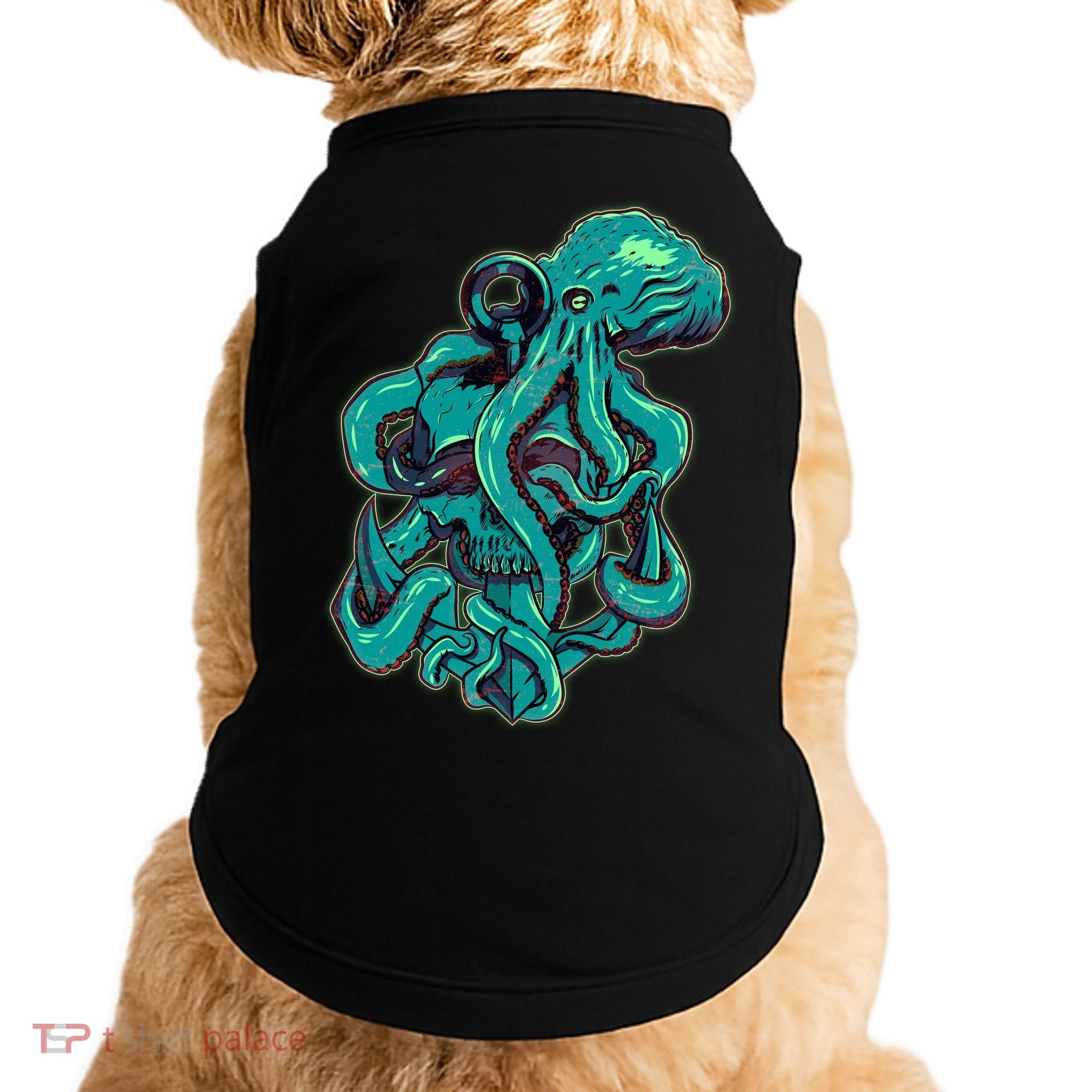 Cool Grunge Octopus Skull Doggie Tank