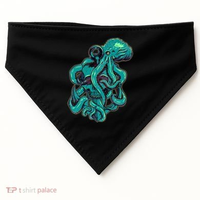 Cool Grunge Octopus Skull USA-Made Doggie Bandana