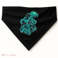 Cool Grunge Octopus Skull USA-Made Doggie Bandana thumb 0