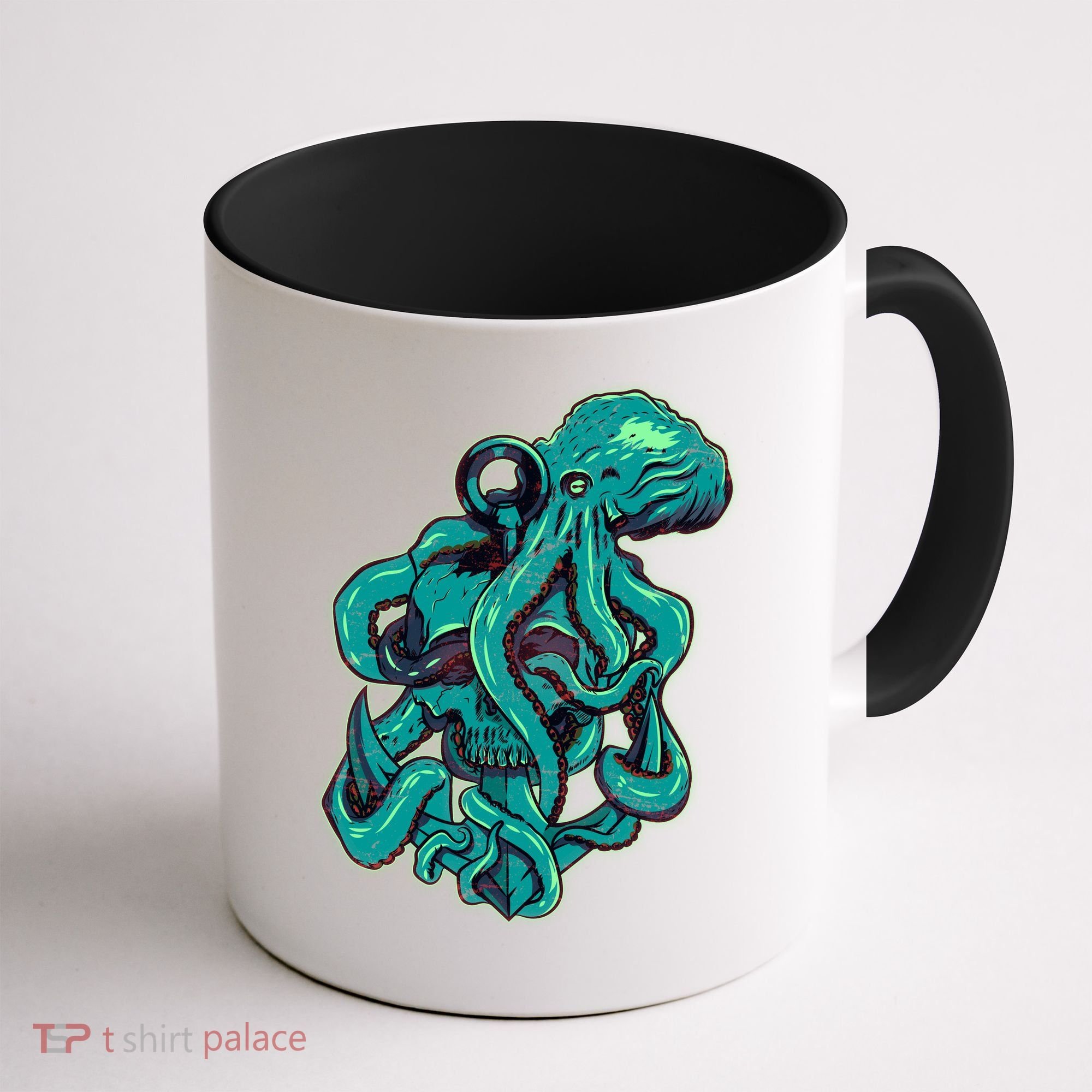 Cool Grunge Octopus Skull Coffee Mug
