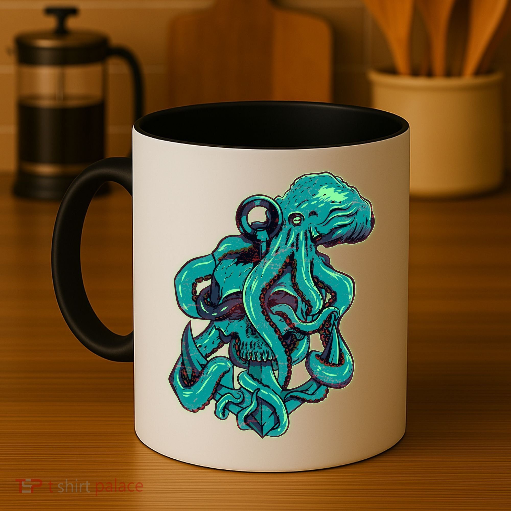 Cool Grunge Octopus Skull Coffee Mug