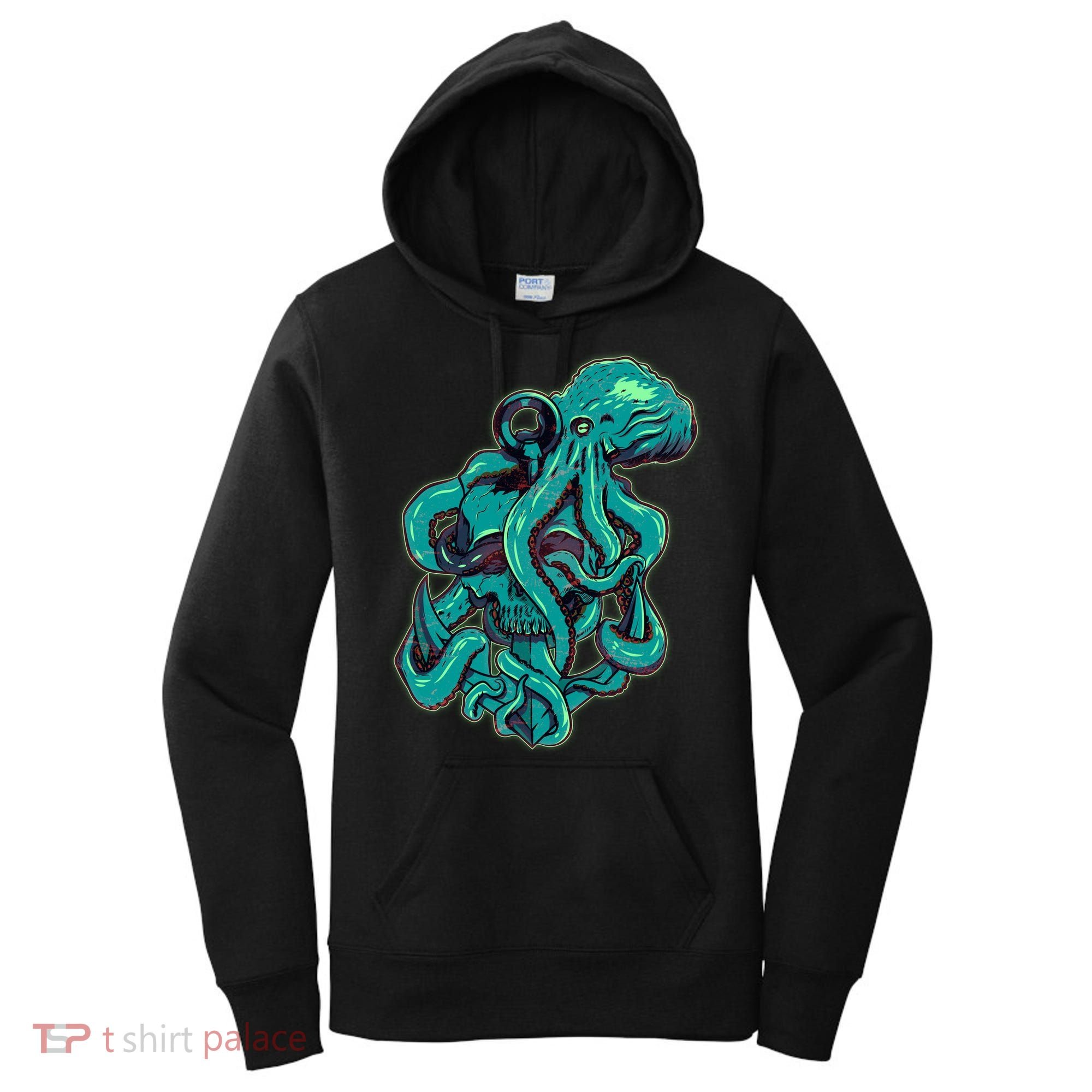 Cool Grunge Octopus Skull Women's Hoodie