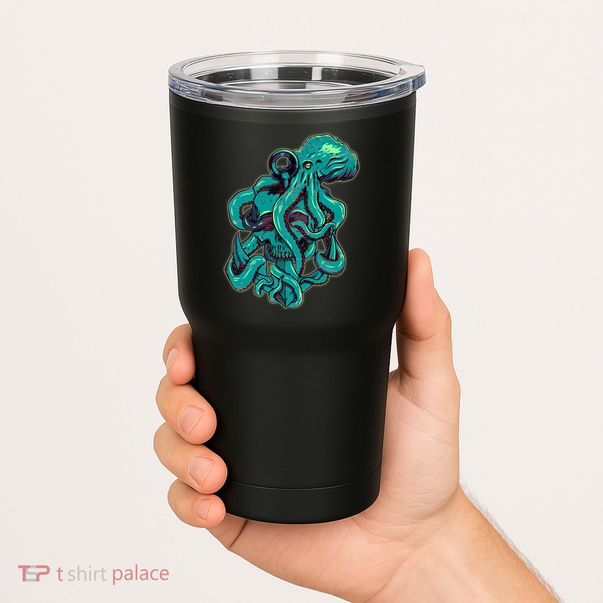 Cool Grunge Octopus Skull Tumbler