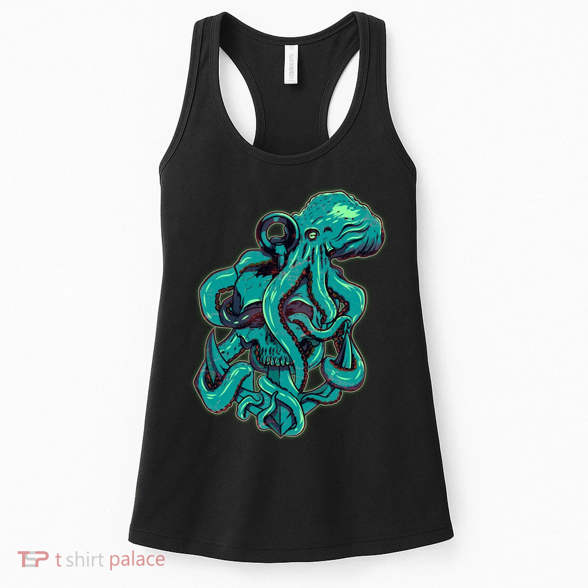 Cool Grunge Octopus Skull Women's Tank Top