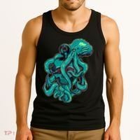 Cool Grunge Octopus Skull Tank Top thumb 3
