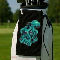Cool Grunge Octopus Skull Golf Towel thumb 2
