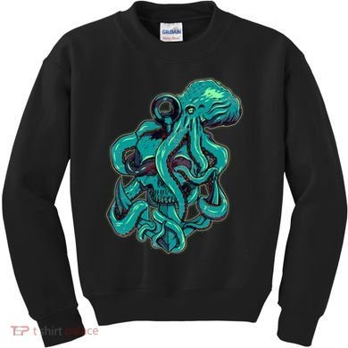 Cool Grunge Octopus Skull Kids Sweatshirt