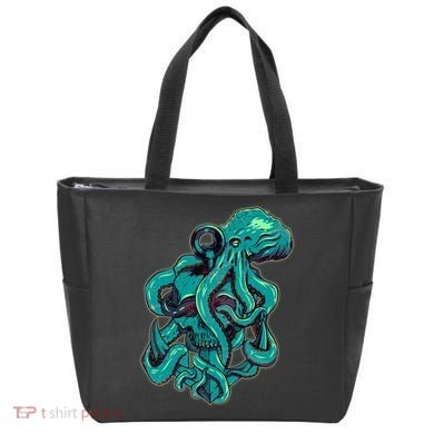 Cool Grunge Octopus Skull Tote Bag