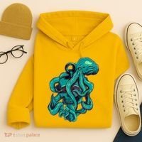 Cool Grunge Octopus Skull Hoodie thumb 4