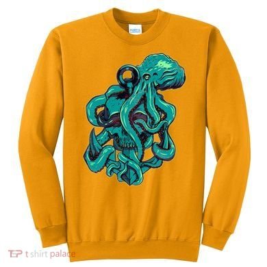 Cool Grunge Octopus Skull Sweatshirt
