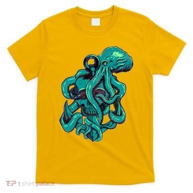 Cool Grunge Octopus Skull T-Shirt