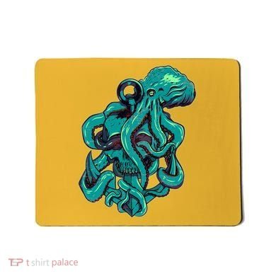 Cool Grunge Octopus Skull Mousepad