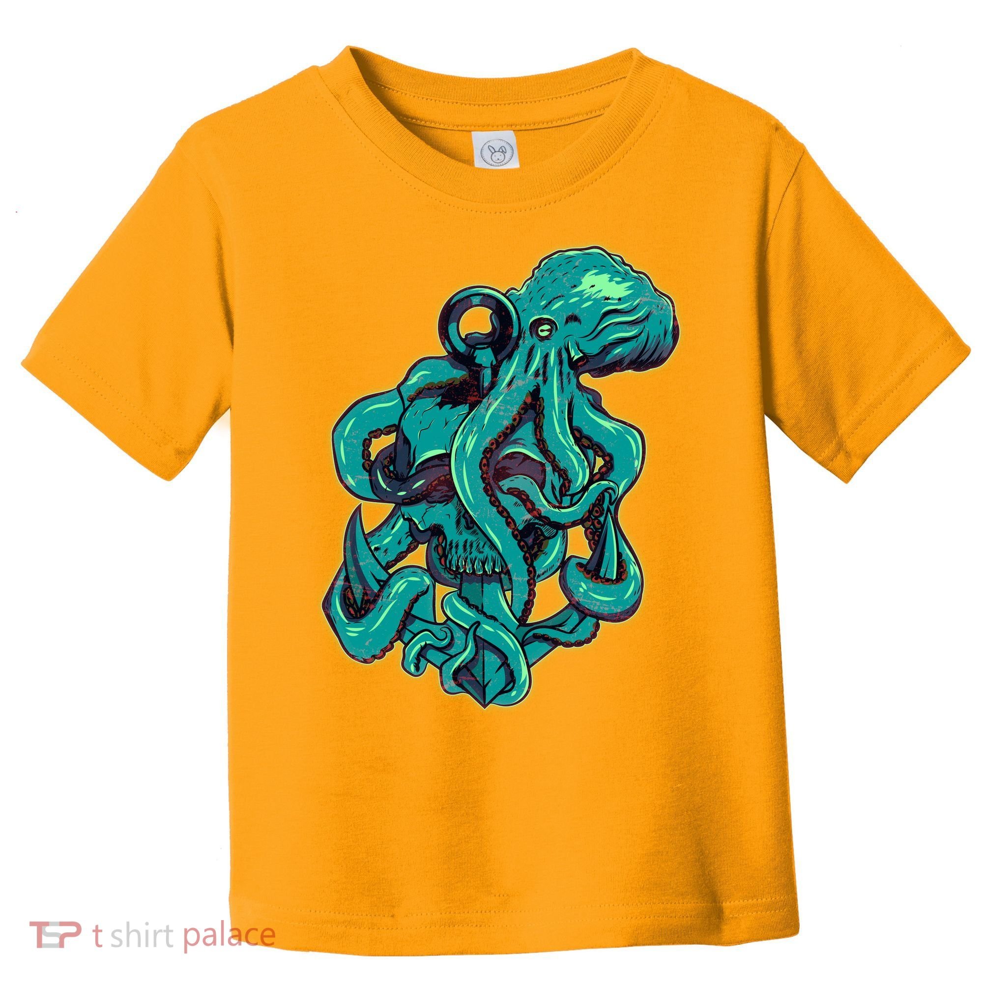 Cool Grunge Octopus Skull Toddler T-Shirt