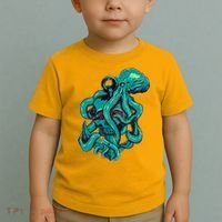 Cool Grunge Octopus Skull Toddler T-Shirt thumb 2