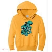 Cool Grunge Octopus Skull Kids Hoodie thumb 0