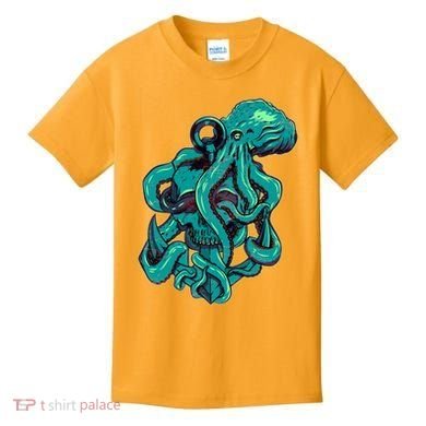 Cool Grunge Octopus Skull Kids T-Shirt