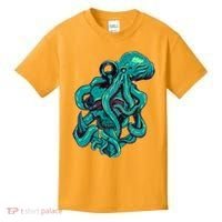 Cool Grunge Octopus Skull Kids T-Shirt thumb 0