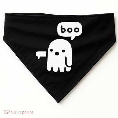 Chunky Ghost Of Disapproval Boo Halloween USA-Made Doggie Bandana