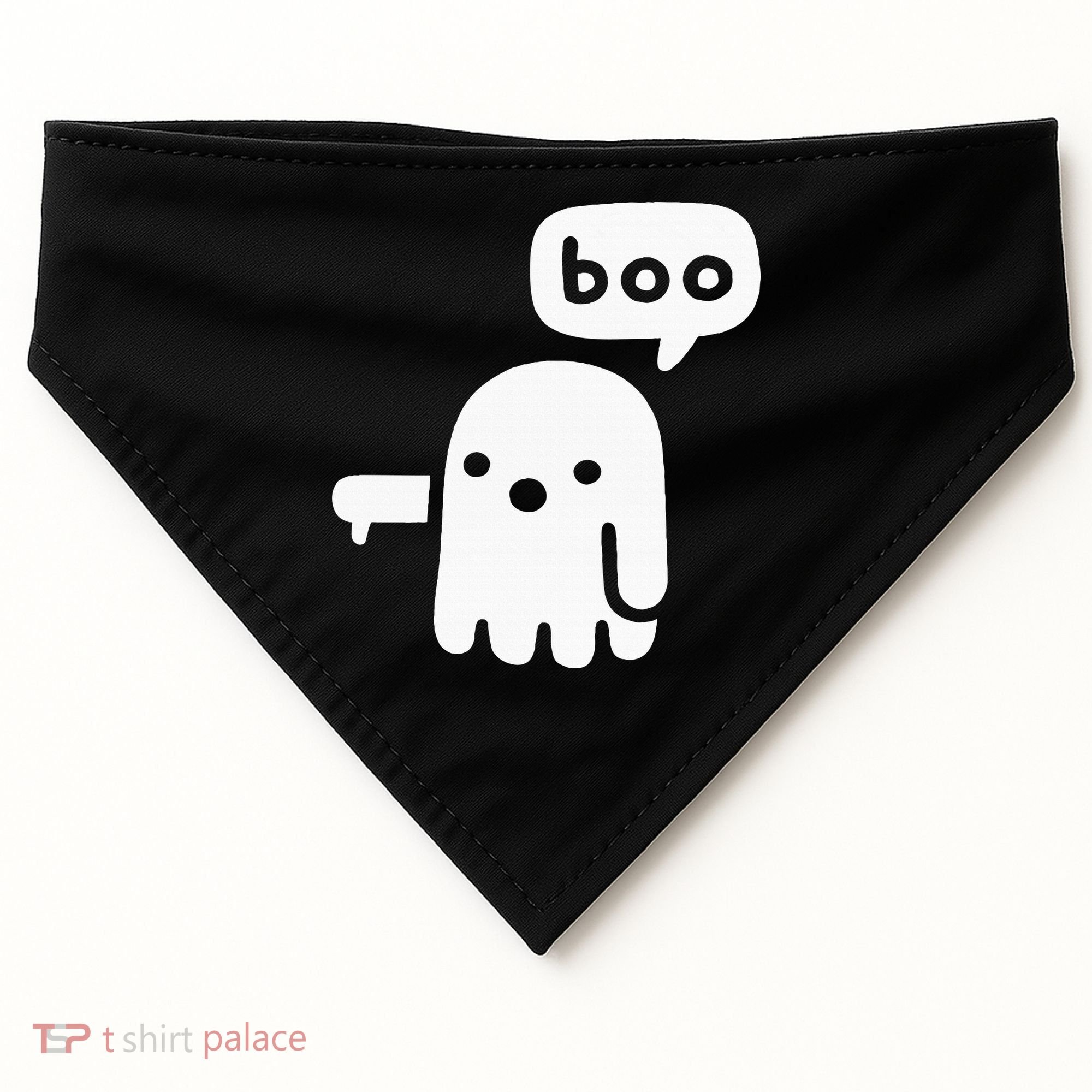 Chunky Ghost Of Disapproval Boo Halloween USA-Made Doggie Bandana
