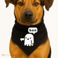 Chunky Ghost Of Disapproval Boo Halloween USA-Made Doggie Bandana thumb 1